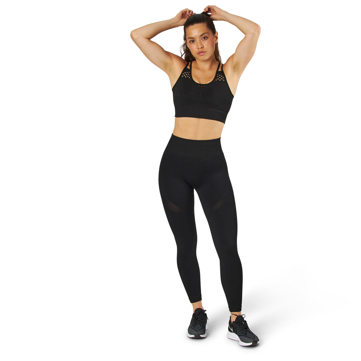 Fitness Seamless Mesh Bra Black