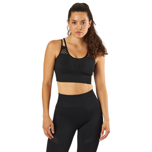 Fitness Seamless Mesh Bra Black