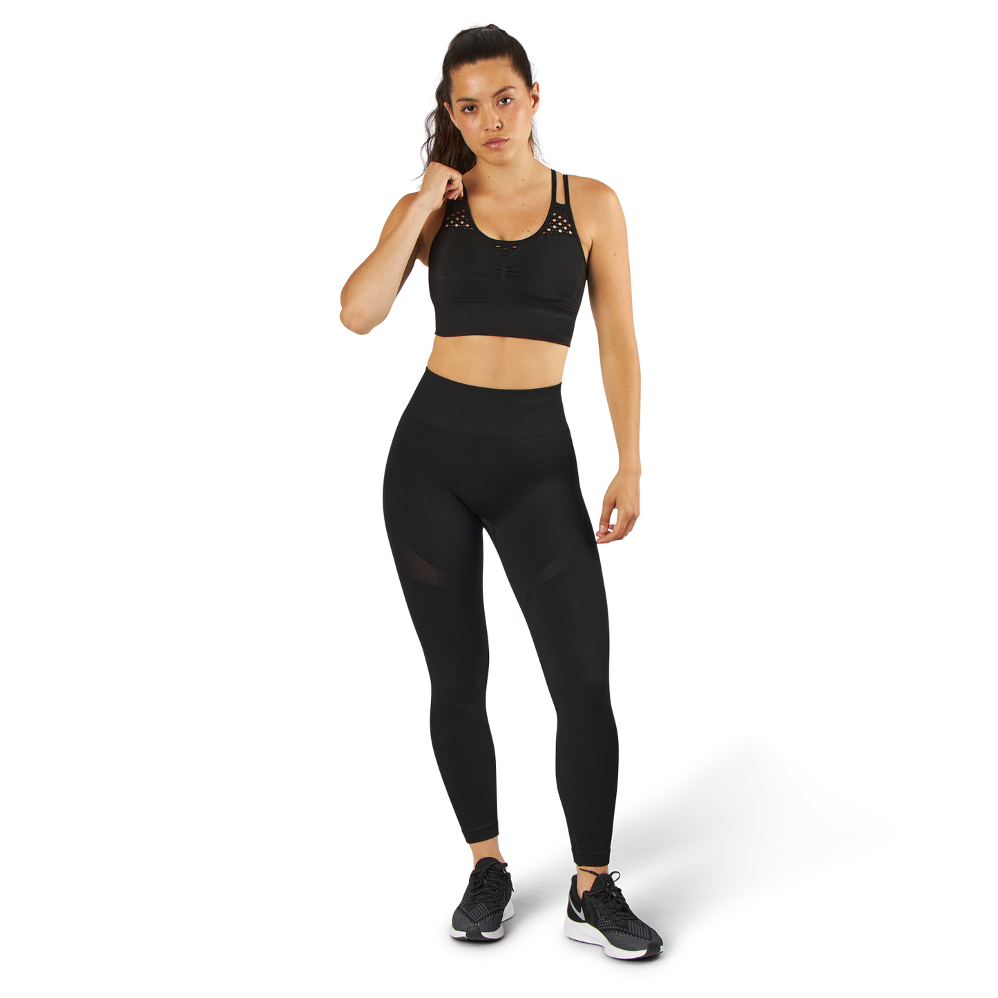 Fitness Melange Tights Black