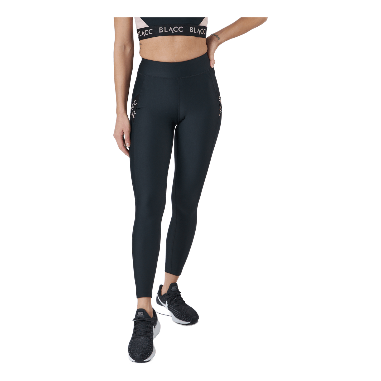 Power X High Waist Tights Black / Pink