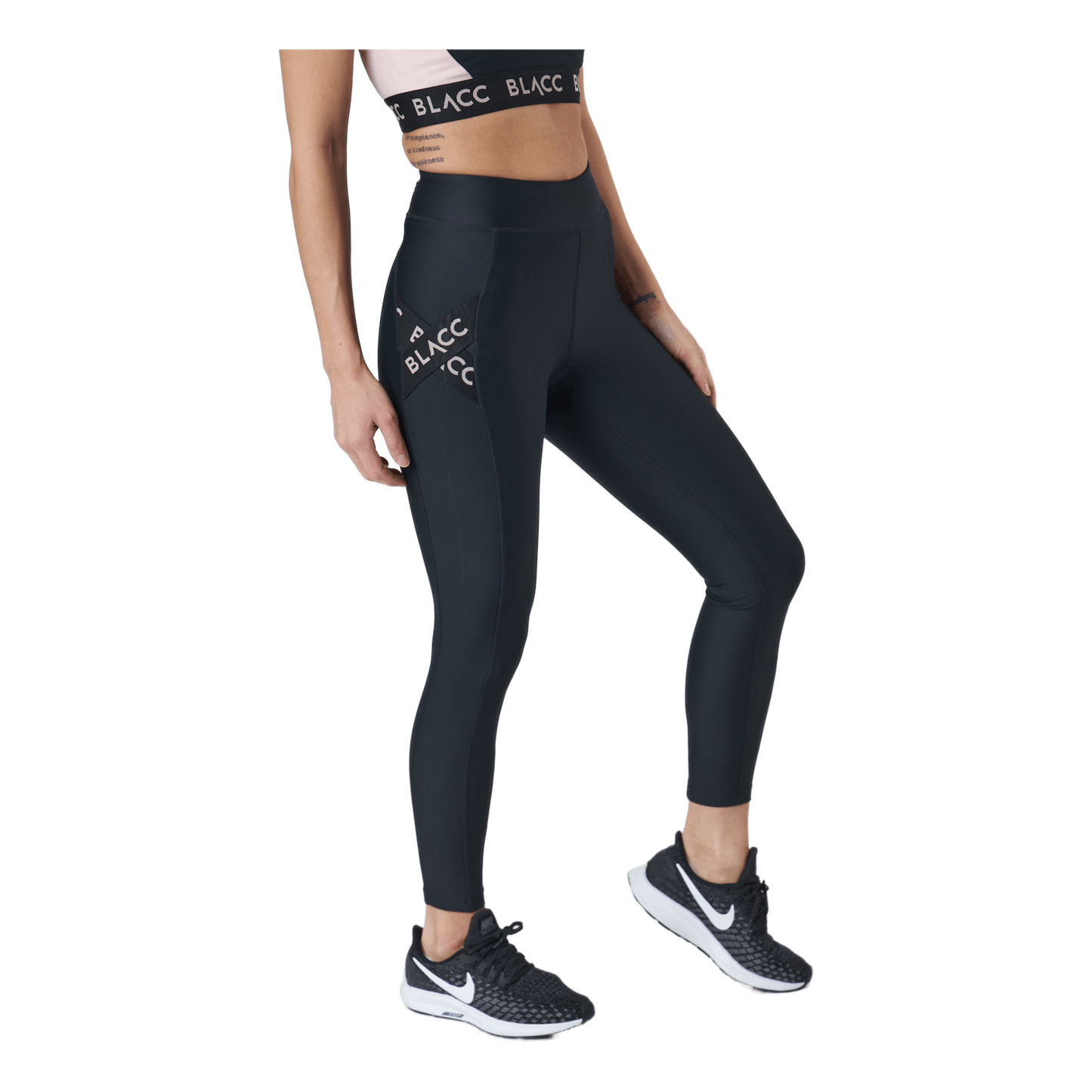 Power X High Waist Tights Black / Pink