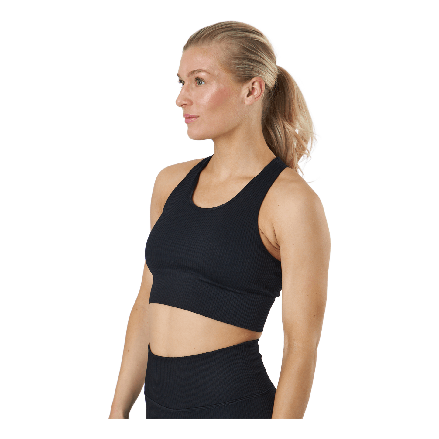 Rib Seamless Crop Top Black