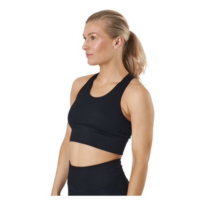 Rib Seamless Crop Top Black