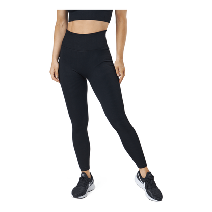 Rib Seamless Tights Black