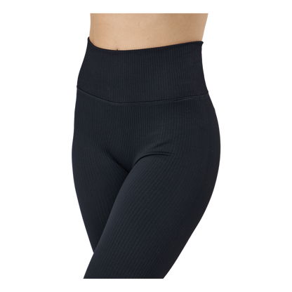 Rib Seamless Tights Black