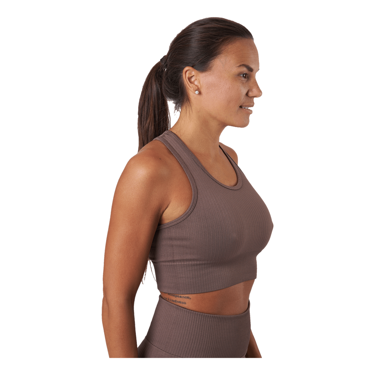 Rib Seamless Crop Top Taupe