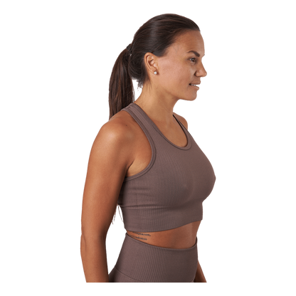 Rib Seamless Crop Top Taupe