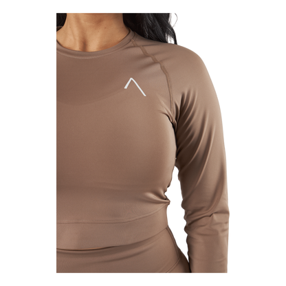 Blacc Recy Long Sleeve Top Taupe Grey