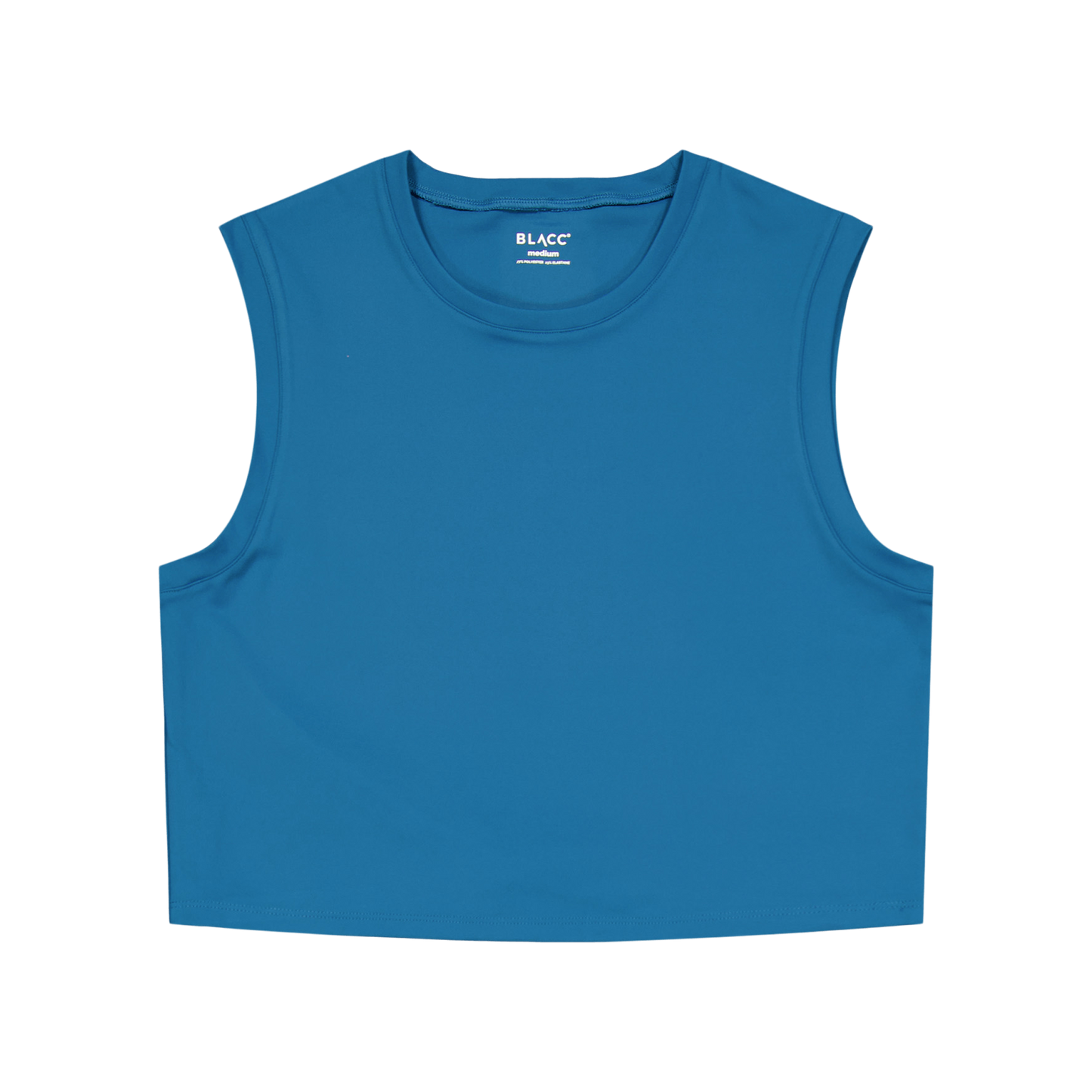 Ella Overlap Crop Top Blue Coral