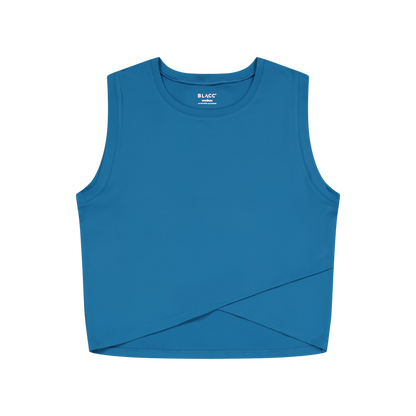 Ella Overlap Tank Top Blue Coral