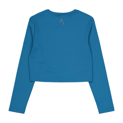 Ella Overlap Long Sleeve Top Blue Coral