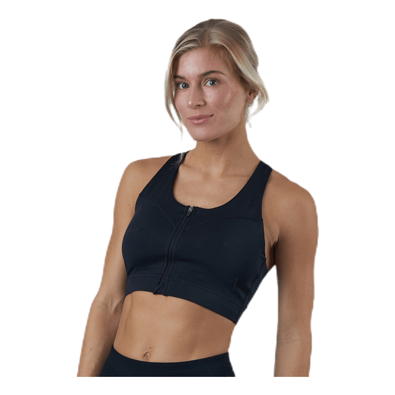 Zip Sports Bra Black