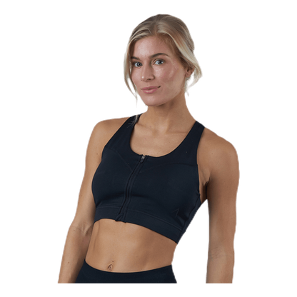 Zip Sports Bra Black