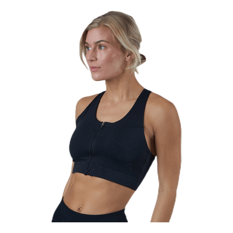 Zip Sports Bra Black