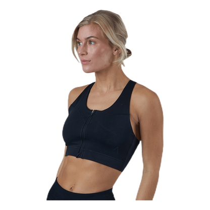 Zip Sports Bra Black