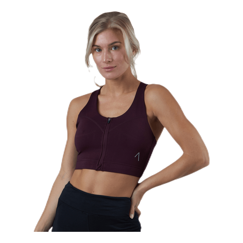 Zip Sports Bra Red