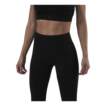 Fitness Mesh Knit Tights Black