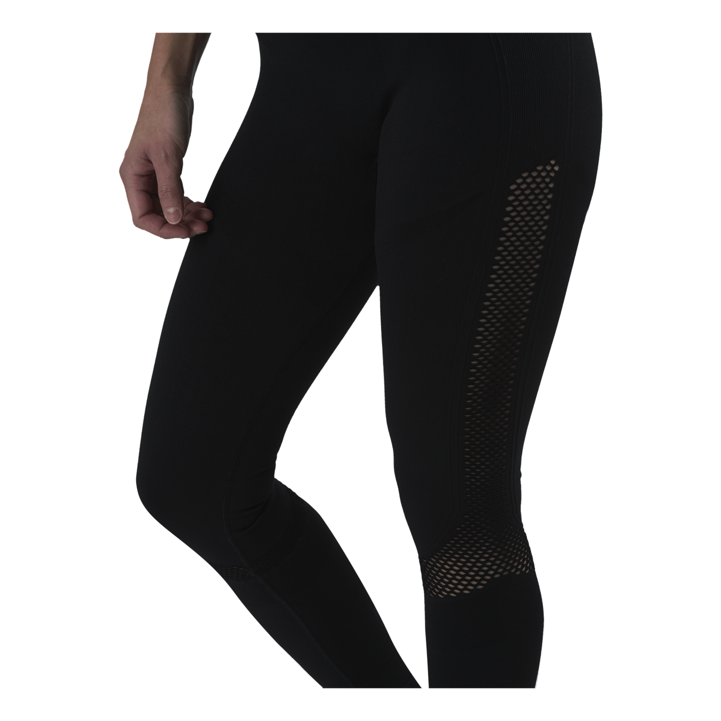 Fitness Mesh Knit Tights Black