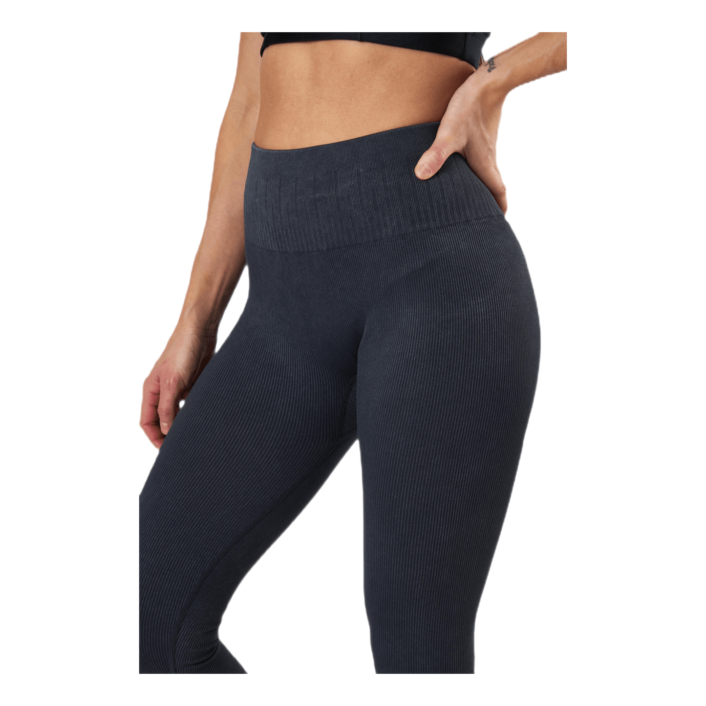 Stonewash Seamless Leggings Black/Grey