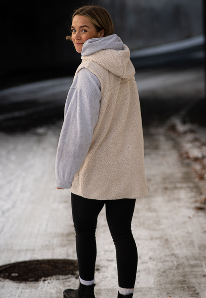 Pile Long Vest Oatmeal