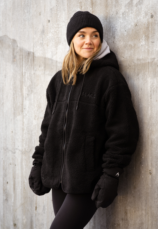 Pile Hood Jacket Jet Black