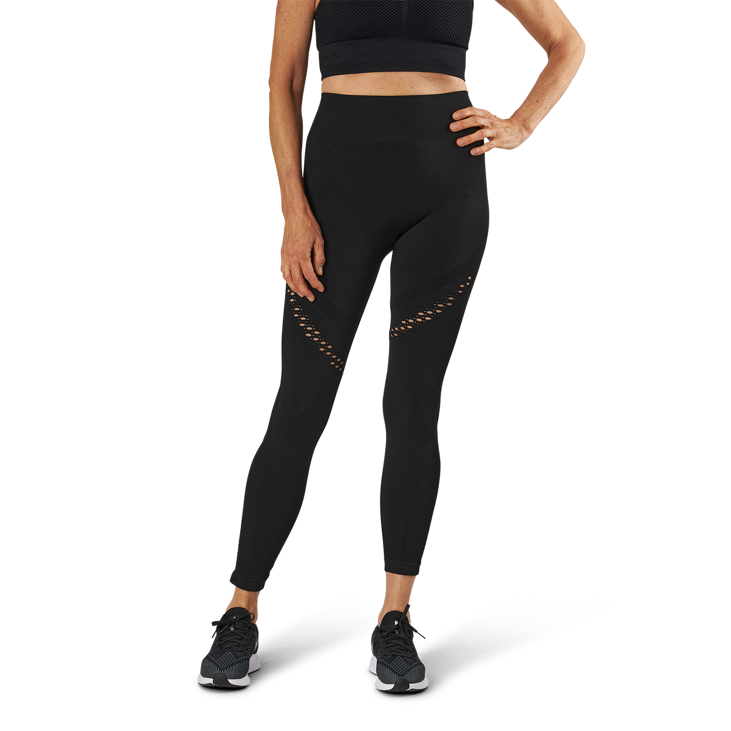 Fitness Seamless Mesh Tights Black