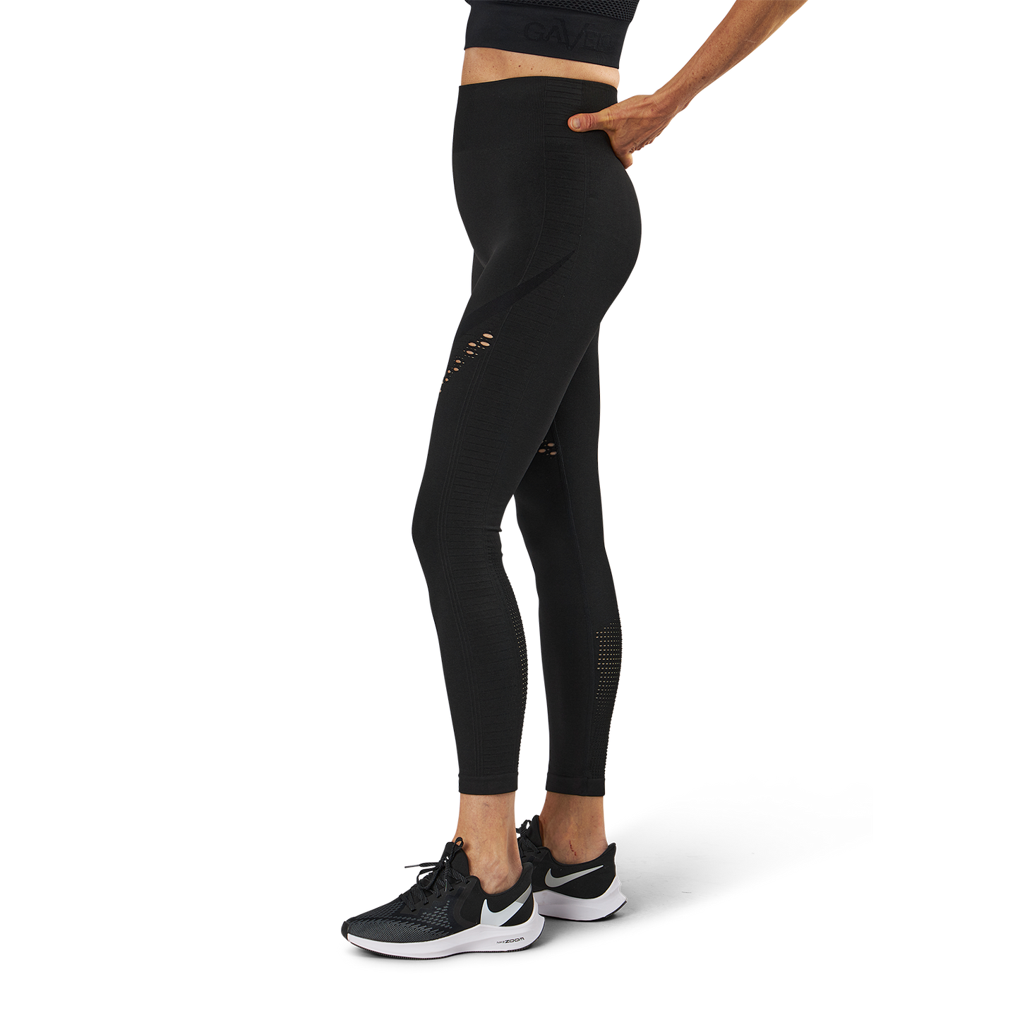 Fitness Seamless Mesh Tights Black